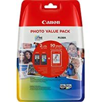 Canon PG-540XL+CL-541XL Cartuchos de tinta BK+Tricolor XL para Impresora de Inyeccion Pixma TS5150-5051-MX375-395-435…